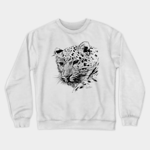 Amur Leopard Crewneck Sweatshirt by Sophie Elaina